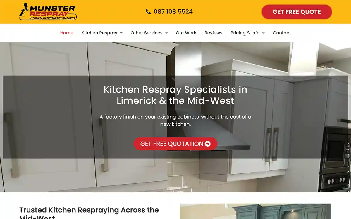 Munster Respray Irlanda - Diseño web y SEO local