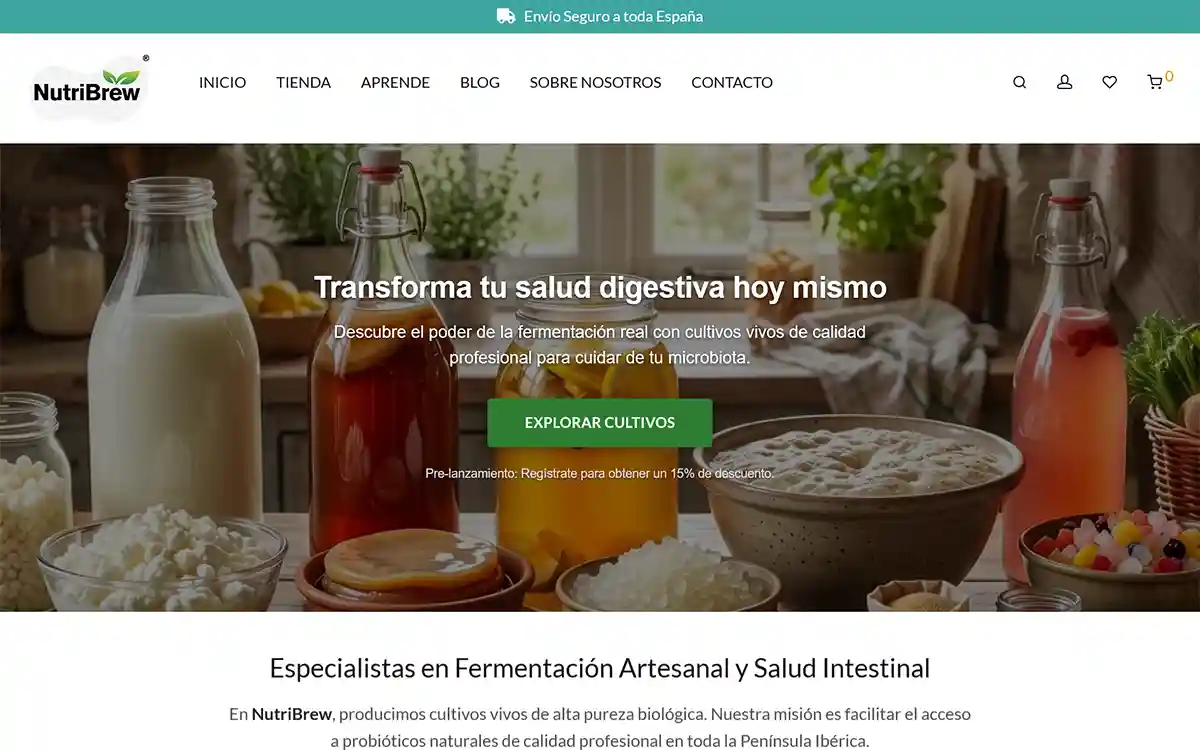 NutriBrew España - Diseño web y SEO